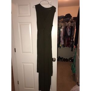 Olive green maternity maxi dress